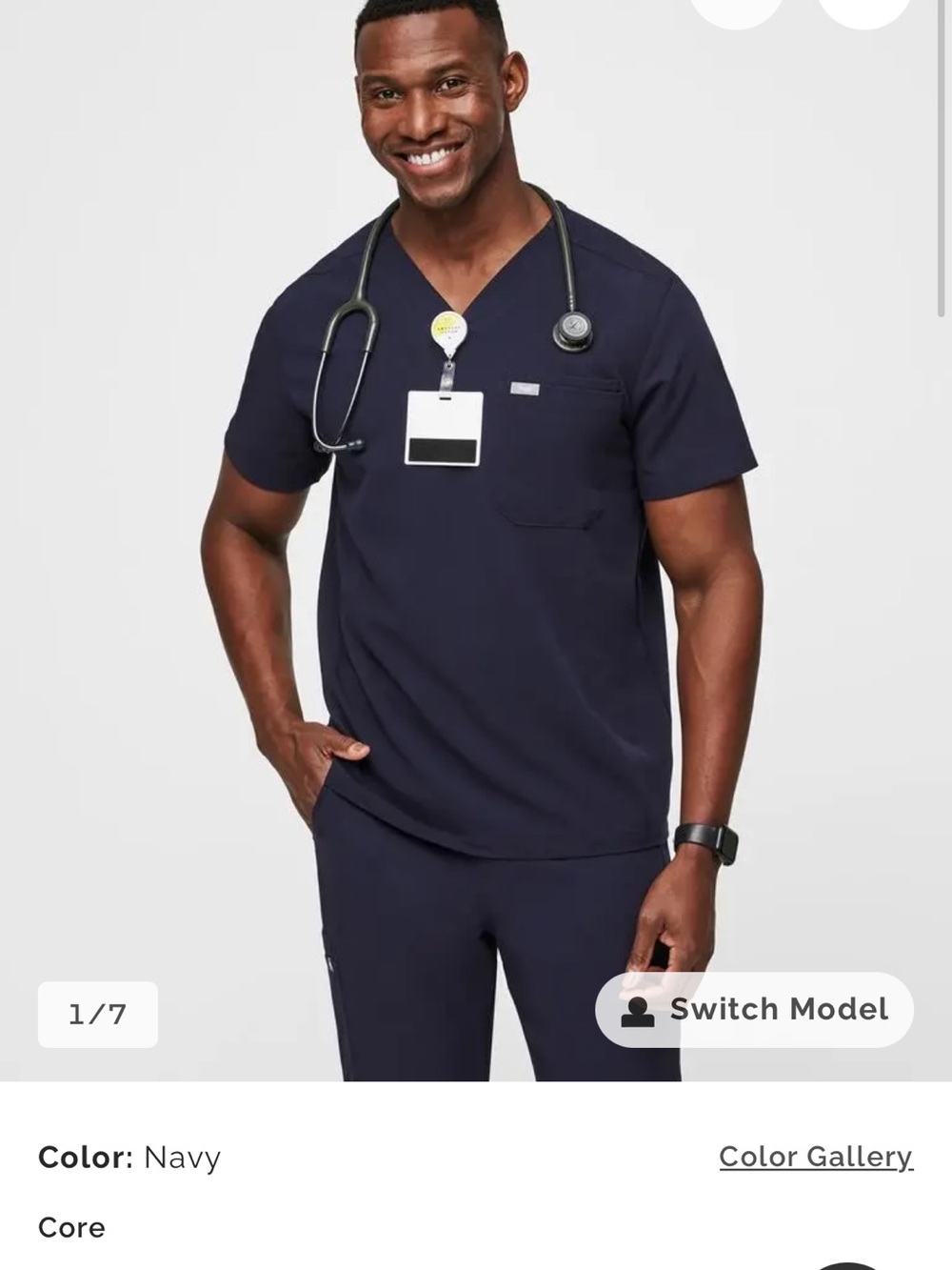 Figs men’s Leon Navy scrub top size XS